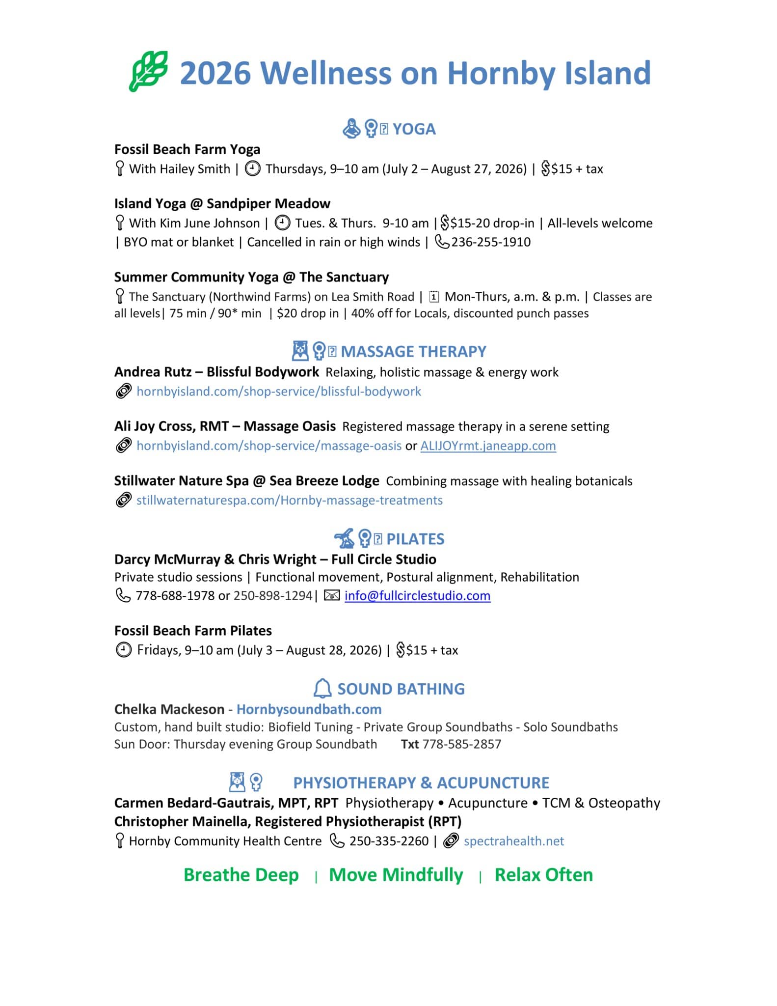 2026 Hornby Island Wellness